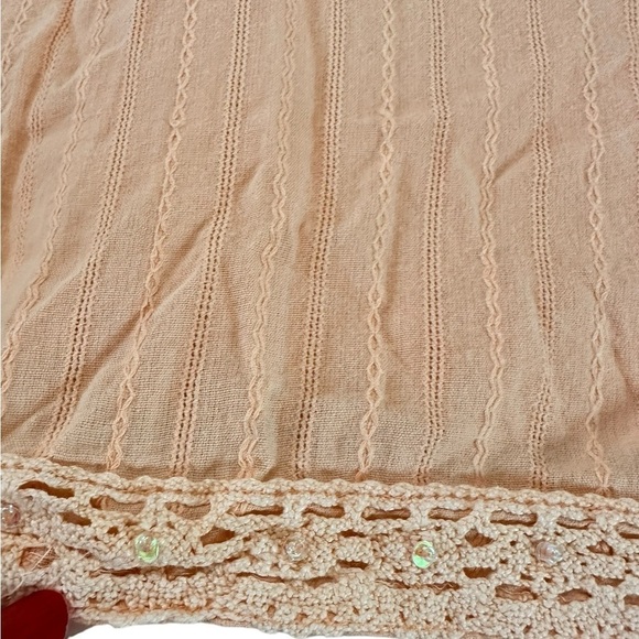 Lane Bryant Peach V-neck Crocheted Hem Top Size XL/XXL - Picture 8 of 16